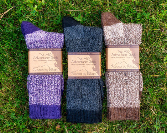 ABD Adventurer Alpaca Socks Collection - Alpaca Hiking Socks - Colors Front