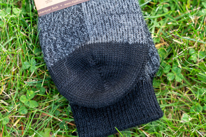 ABD Adventurer Alpaca Socks Collection - Alpaca Hiking Socks - Black Charcoal Color - Toe Closeup