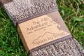 ABD Adventurer Alpaca Socks Collection - Alpaca Hiking Socks - Brown Beige Color - Front Label