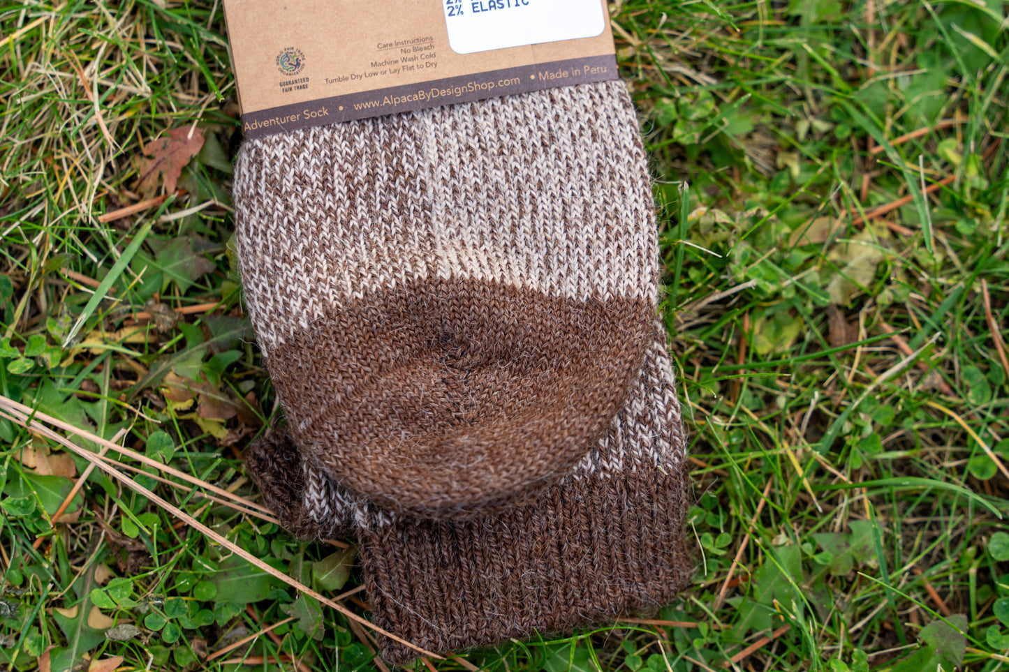 ABD Adventurer Alpaca Socks Collection - Alpaca Hiking Socks - Brown Beige Color - Toe Closeup