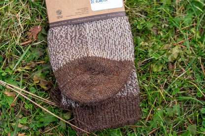 ABD Adventurer Alpaca Socks Collection - Alpaca Hiking Socks - Brown Beige Color - Toe Closeup
