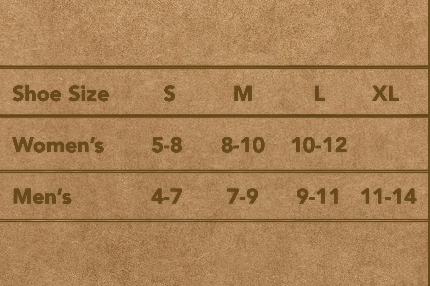 ABD Alpaca Socks Collection - Alpaca Socks - Size Chart