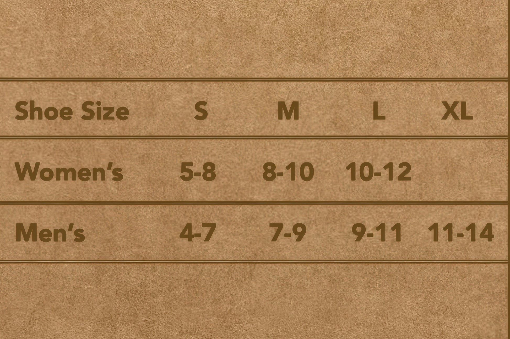 ABD Alpaca Socks Collection - Alpaca Socks - Size Chart