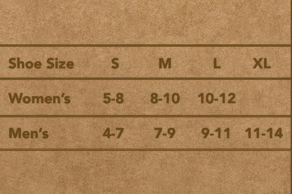 ABD Alpaca Socks Collection - Alpaca Socks - Size Chart