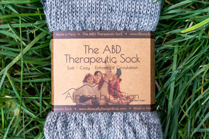 ABD Therapeutic Alpaca Socks - Alpaca Socks - Grey Color Front Label