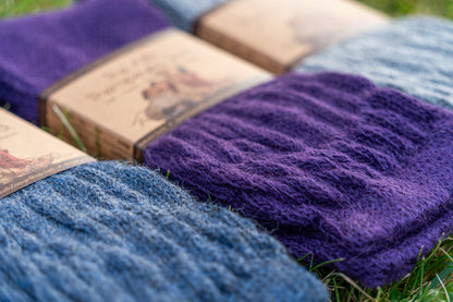 ABD Therapeutic Alpaca Socks - Alpaca Socks - Purple Color Cuff Angled