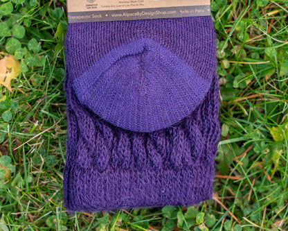 ABD Therapeutic Alpaca Socks - Alpaca Socks - Purple Color Foot Padding Closeup